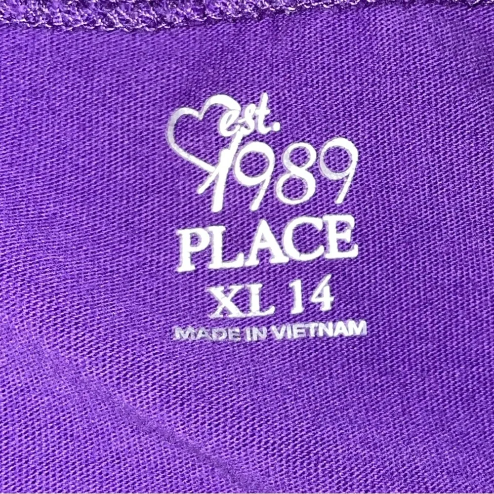 CHILDREN'S PLACE Girl's Purple Graphic Long Sleeve Shirt X-Large 14